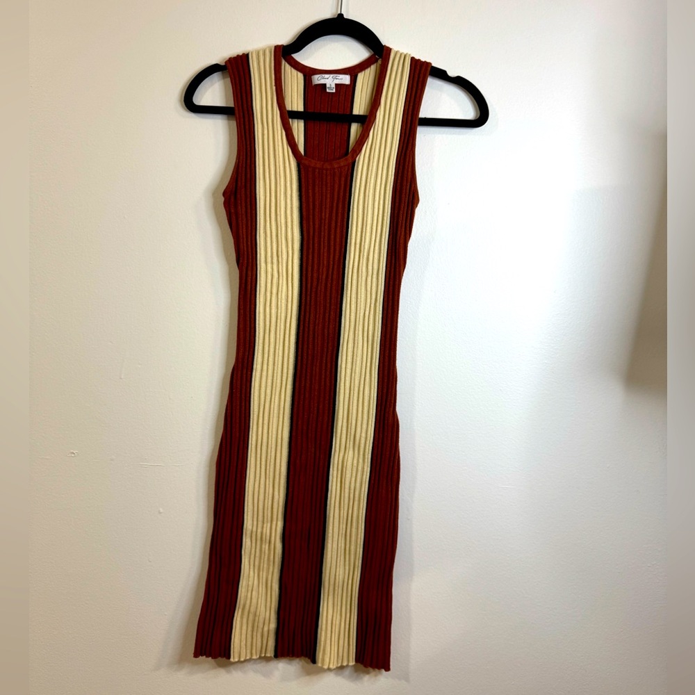 Cloud ten Striped Sleeveless Dress - Red and Cream